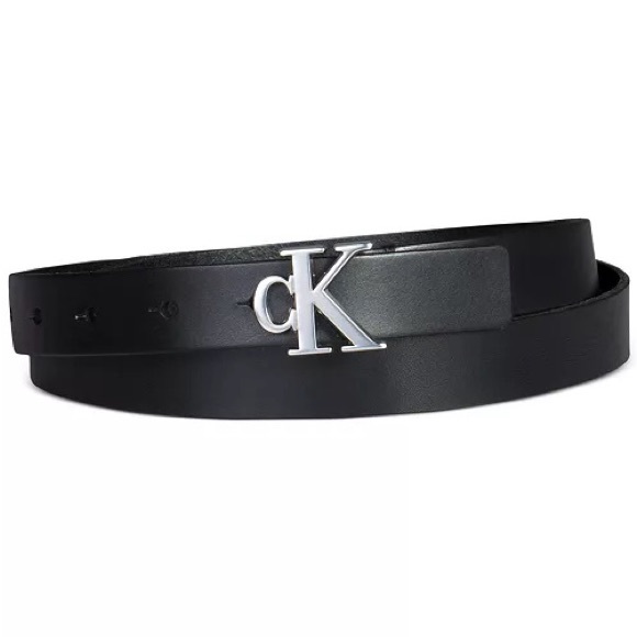 Calvin Klein Accessories - Women’s Black Calvin Klein Belt with Silver CK Buckle